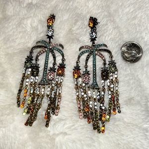 Zara crystal palm tree earrings.